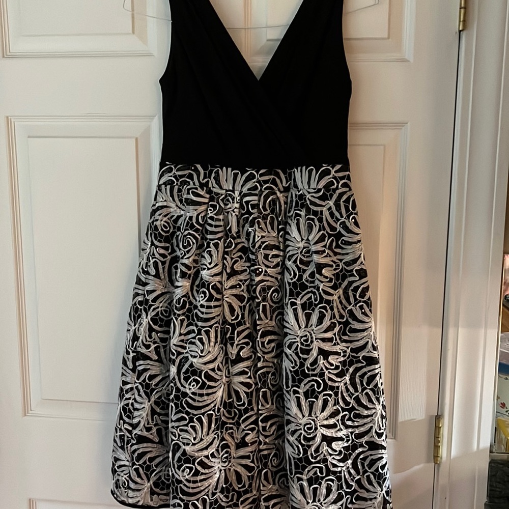Special occasion dress. Black and white, with sequins